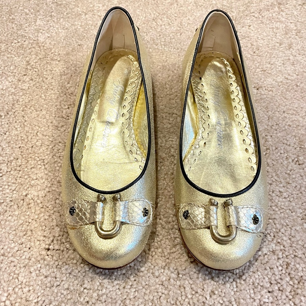 Juicy Couture Gold Leather Flats